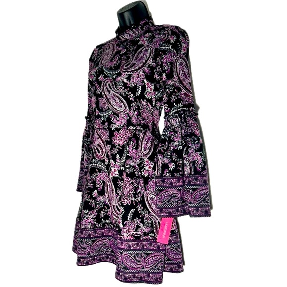 Xhilaration - Paisley Dress - Black and Purple - XS - Picture 2 of 7